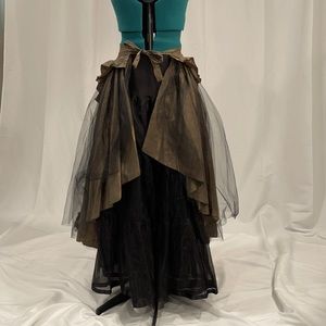 Gold Ruffled Paisley Victorian Costume Skirt or Shall